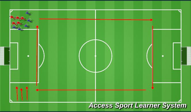 Football/Soccer Session Plan Drill (Colour): Warm up