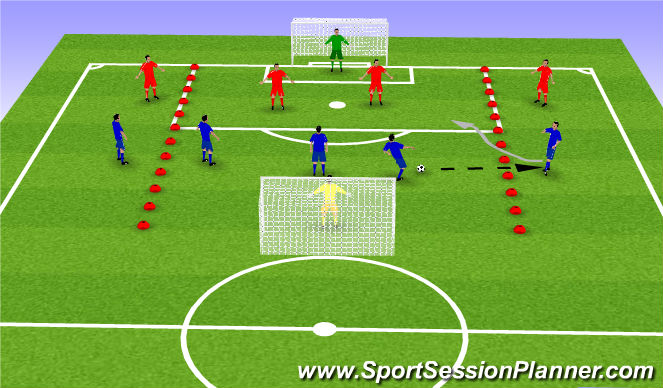 Football/Soccer Session Plan Drill (Colour): ESSG - 4v4 with introductions