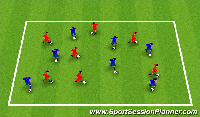 Football/Soccer Session Plan Drill (Colour): Warm Up