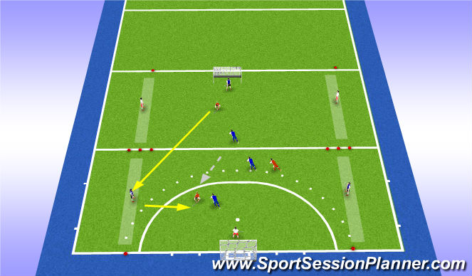 Hockey Session Plan Drill (Colour): Doorlopende partijvorm