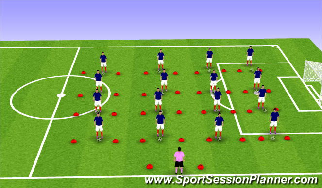 Football/Soccer Session Plan Drill (Colour): Warm Up - Ball Mastery