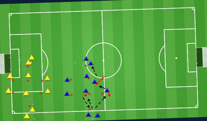 Football/Soccer Session Plan Drill (Colour): Warm up passing patterns (10-15 min)