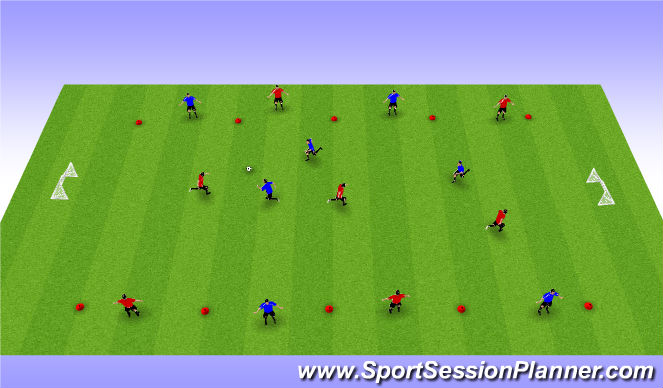 Football/Soccer Session Plan Drill (Colour): 7v7 to 4 Windows