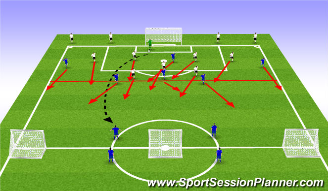 Football/Soccer Session Plan Drill (Colour): 7+1 vs 8
