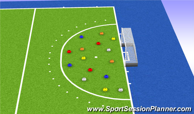 Hockey Session Plan Drill (Colour): Kleurenveld