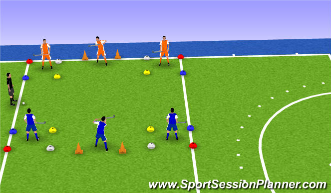Hockey Session Plan Drill (Colour): Kleurenspel