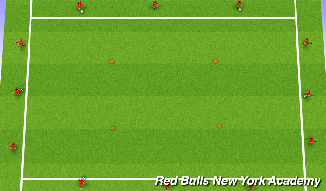 Football/Soccer Session Plan Drill (Colour): Push & Run(Semi Opposed)