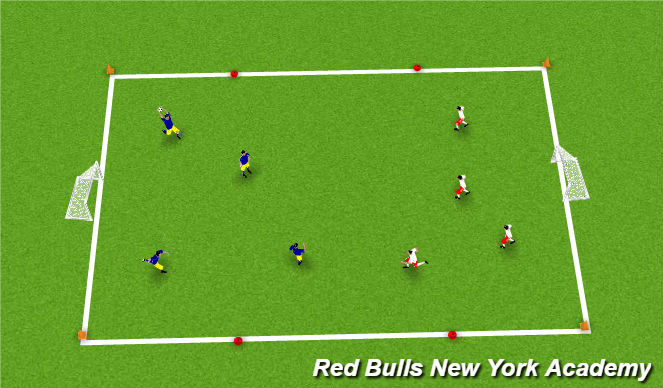 Football/Soccer Session Plan Drill (Colour): SAC Warm-up: team handball