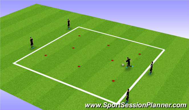 Football/Soccer Session Plan Drill (Colour): 1 v 1 Intro Pt1