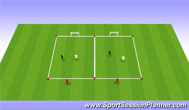 Football/Soccer Session Plan Drill (Colour): 1v1 with target