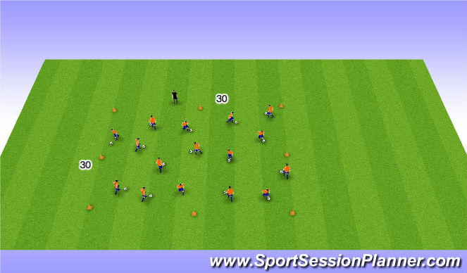 Football/Soccer Session Plan Drill (Colour): Warm Up