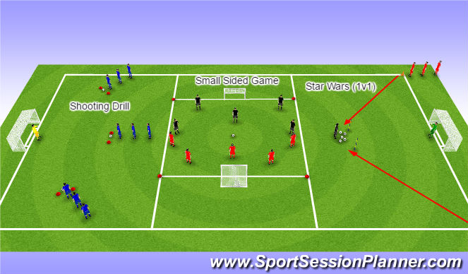 Football/Soccer Session Plan Drill (Colour): Morning session