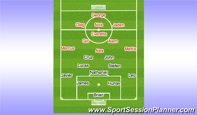 Football/Soccer Session Plan Drill (Colour): 10v10