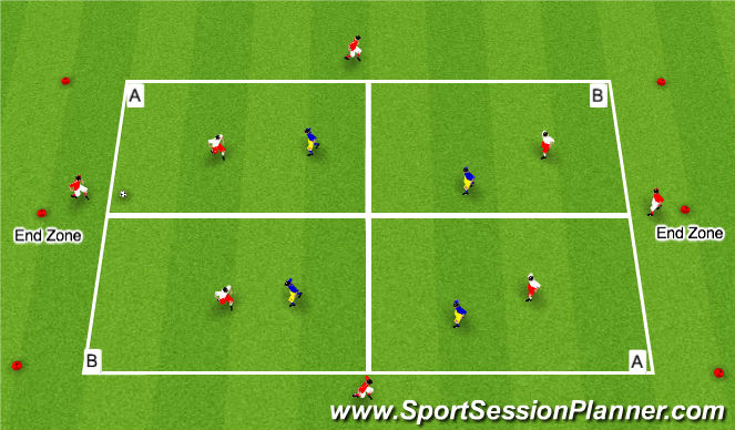 Football/Soccer Session Plan Drill (Colour): Conditioned Game