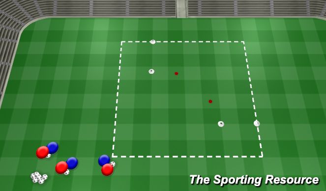 Football/Soccer Session Plan Drill (Colour): 1v1 Chase and Choose