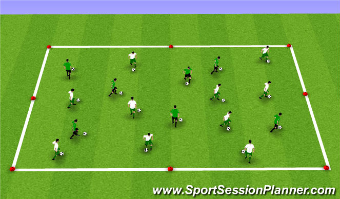 Football/Soccer Session Plan Drill (Colour): Activity 1: Dribbling Box