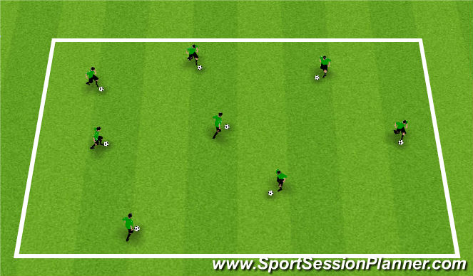 Football/Soccer Session Plan Drill (Colour): Warm-Up: Technical Box