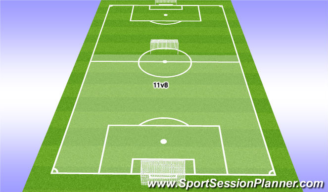 Football/Soccer Session Plan Drill (Colour): Game - 10v8