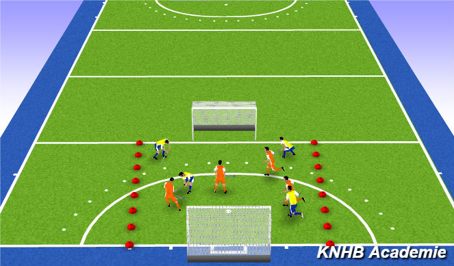 Hockey Session Plan Drill (Colour): Technisch blok in partijvorm
