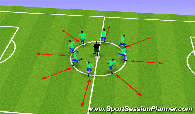 Football/Soccer Session Plan Drill (Colour): Warm up