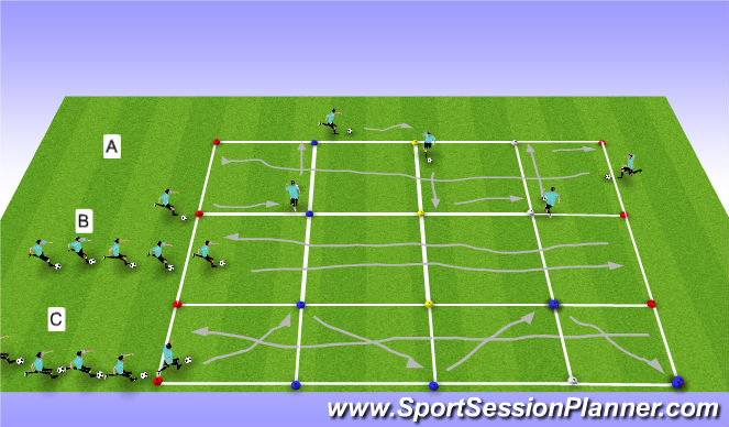 Football/Soccer Session Plan Drill (Colour): Ball Mastery