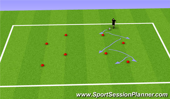 Football/Soccer Session Plan Drill (Colour): W/up and C/Down