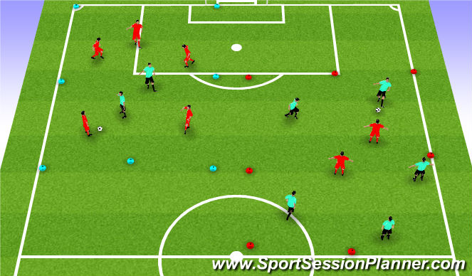Football/Soccer Session Plan Drill (Colour): 5 v. 2 Game