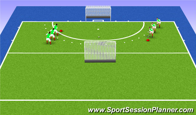 Hockey Session Plan Drill (Colour): Numbers Game