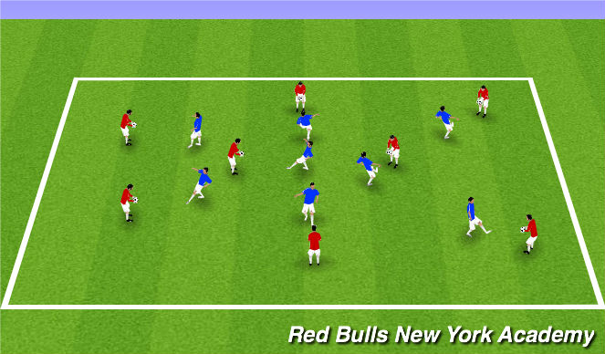 Football/Soccer Session Plan Drill (Colour): Volley Warm Up
