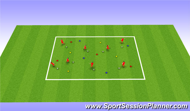 Football/Soccer Session Plan Drill (Colour): Warm up