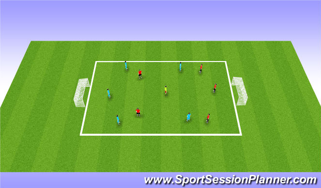 Football/Soccer Session Plan Drill (Colour): 5v5+1