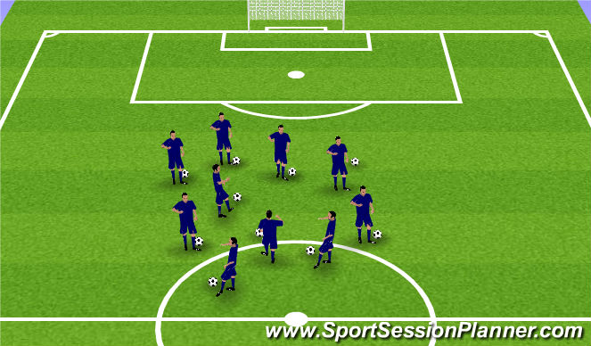Fútbol Ejercicio del Plan de Sesiones (Color): Warm Up - Juggling