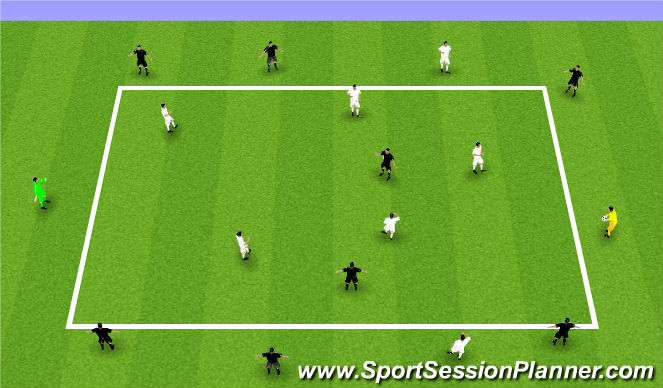 Football/Soccer Session Plan Drill (Colour): 5v2 warm up