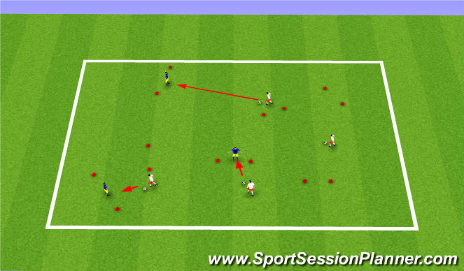 Football/Soccer Session Plan Drill (Colour): Warm up