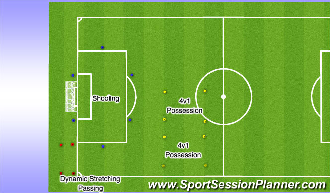 Football/Soccer Session Plan Drill (Colour): Field Set up