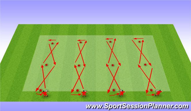Football/Soccer Session Plan Drill (Colour): Test 2 Agility dribbling