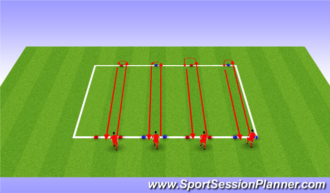 Football/Soccer Session Plan Drill (Colour): Test 3 Speed dribbling