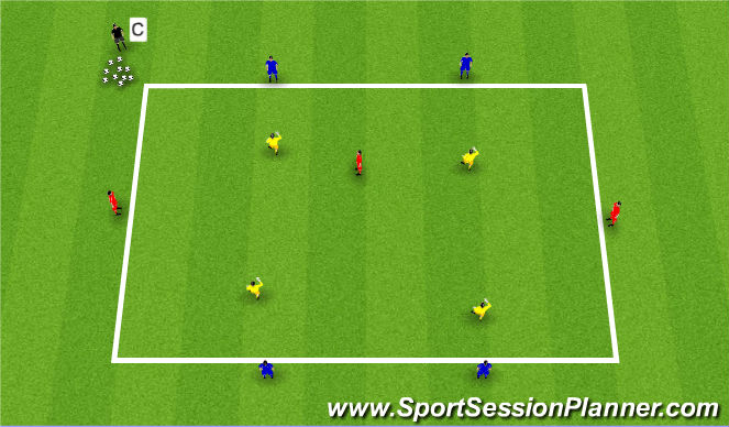 Football/Soccer Session Plan Drill (Colour): Key technical & tactical points