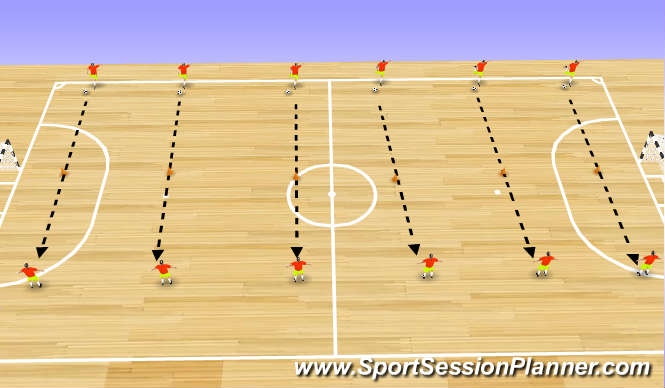 Futsal Session Plan Drill (Colour): Shooting and Finishing 1