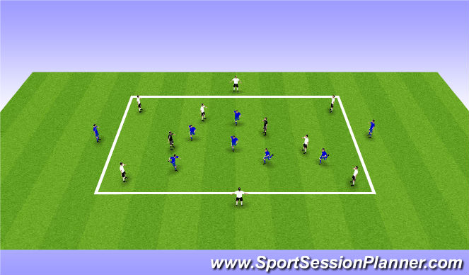 Football/Soccer Session Plan Drill (Colour): 6+2 v 6+2 + 2