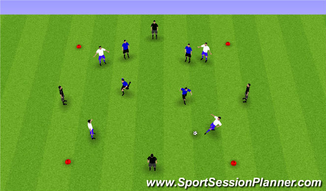 Football/Soccer Session Plan Drill (Colour): 4v4+4