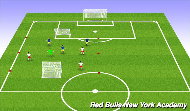 Football/Soccer Session Plan Drill (Colour): SSG 3v3 plus 1