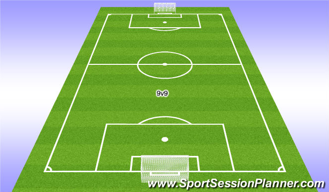 Football/Soccer Session Plan Drill (Colour): Game - 9v9