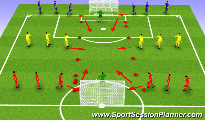 Football/Soccer Session Plan Drill (Colour): 2v2+2