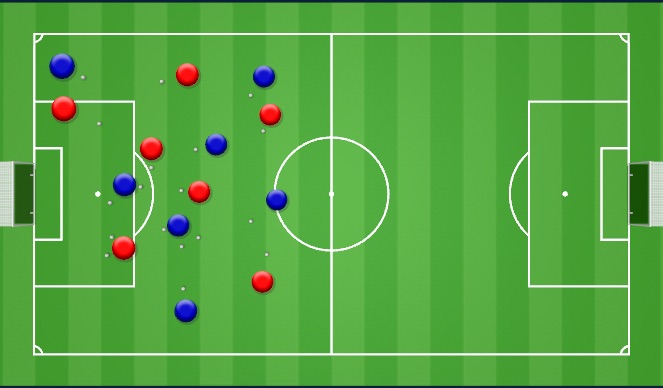 Football/Soccer Session Plan Drill (Colour): Ball Mastery-Technical-10min