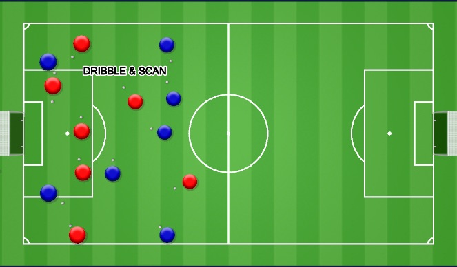 Football/Soccer Session Plan Drill (Colour): Who Is Behind You Scanning Practice-Technical-10min