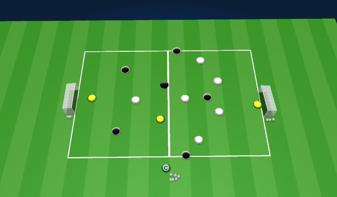Football/Soccer Session Plan Drill (Colour): SSG - 7v7+1 
