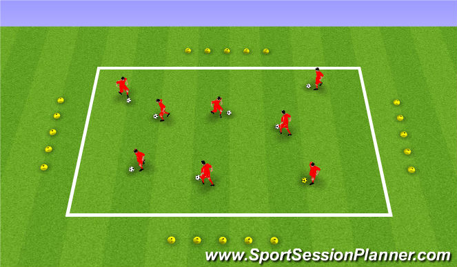 Football/Soccer Session Plan Drill (Colour): Warm-up