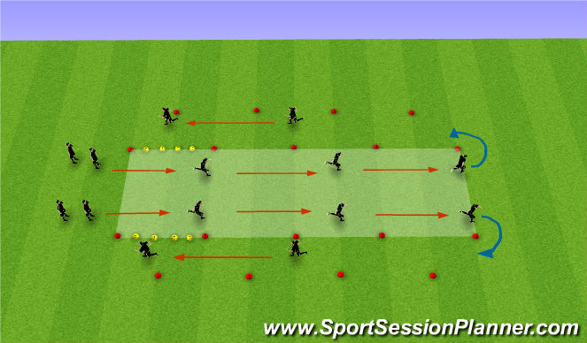 Football/Soccer Session Plan Drill (Colour): FIFA 11+ - WARM UP