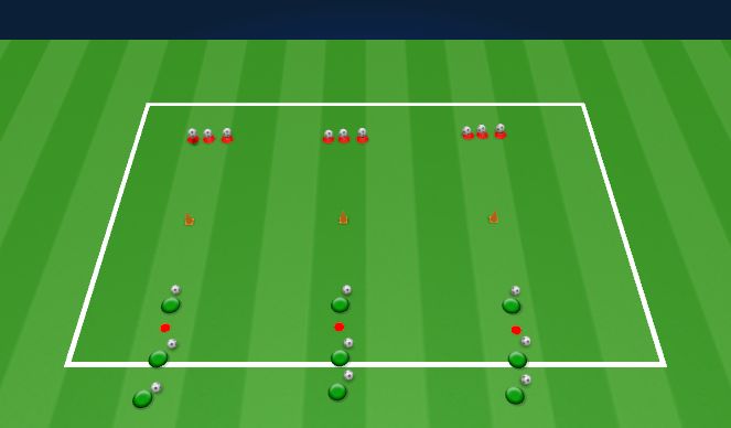Football/Soccer Session Plan Drill (Colour): Dribbling and Ball Striking